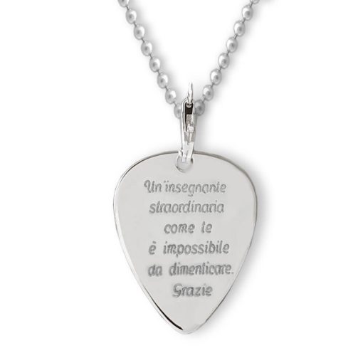 Collana con ciondolo plettro personalizzato