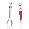 Orecchini in argento con cucchiaio e peperoncino