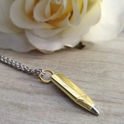 Collana con ciondolo matita in argento 925 dorato - immagine 3