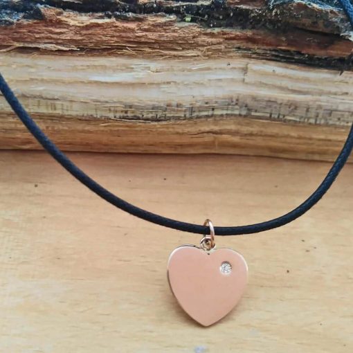 Ciondolo cuore in oro rosa
