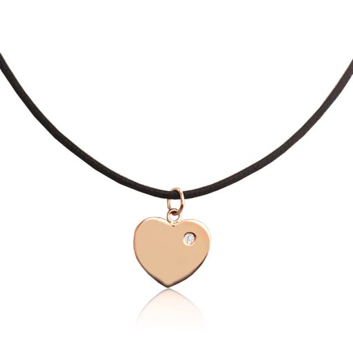 Ciondolo cuore in oro rosa