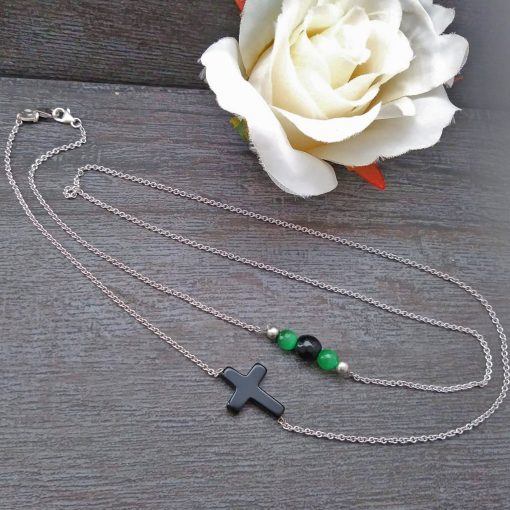 Catenella gioiello per occhiali in argento con pietre - immagine 4