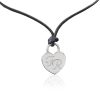 Ciondolo cuore in argento 925 con lettere incise