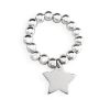 Anello elastico in argento 925 con stellina pendente