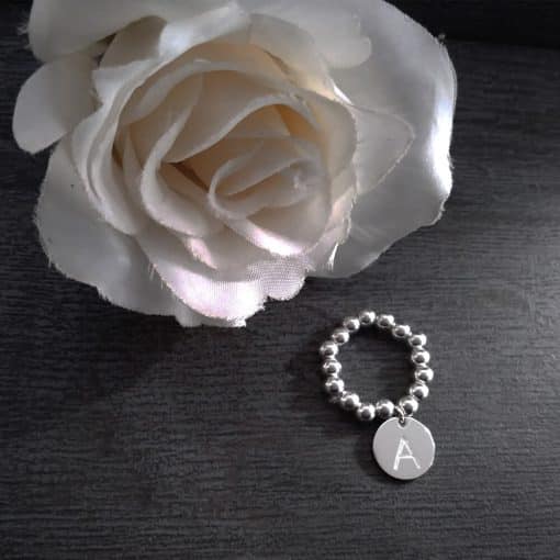 Anello elastico in argento 925 con charm personalizzato - immagine 2