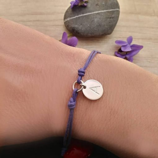 Braccialetto in argento con iniziale incisa - immagine 3