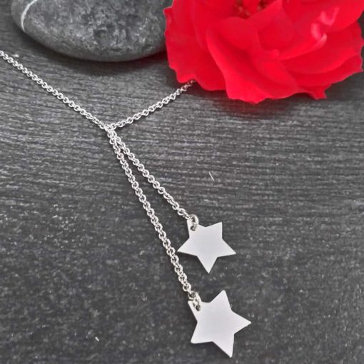 Collana in argento 925 con stelle pendenti - immagine 2