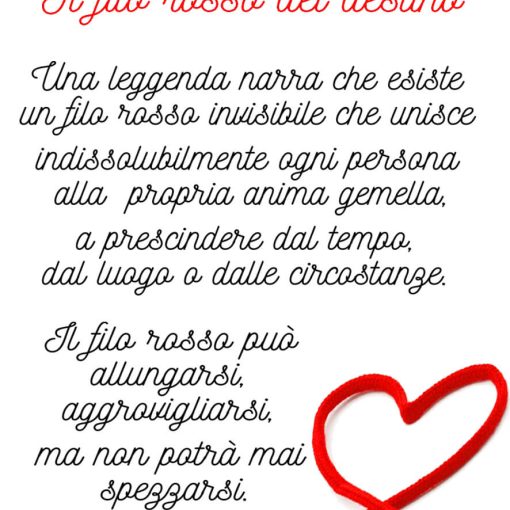 Braccialetto filo rosso del destino