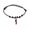 Bracciale portafortuna con cornetto in argento 925