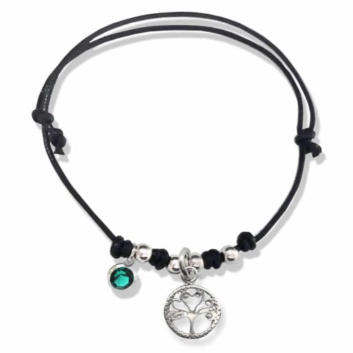 Bracciale con charm Albero Della Vita e cristallo