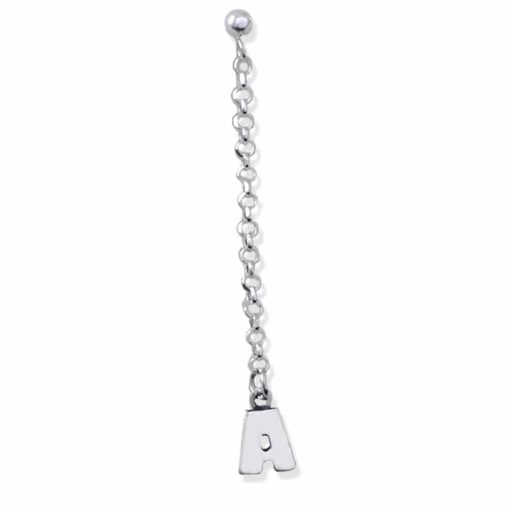 Monorecchino in argento 925 con ciondolo iniziale pendente