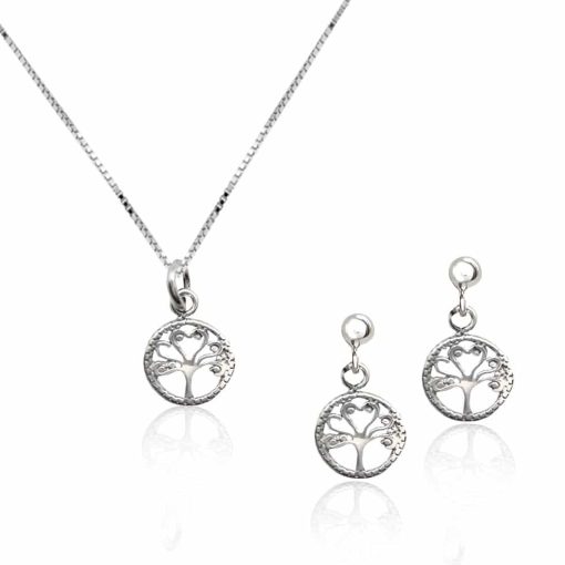 Collana e Orecchini in argento 925 con Albero Della Vita