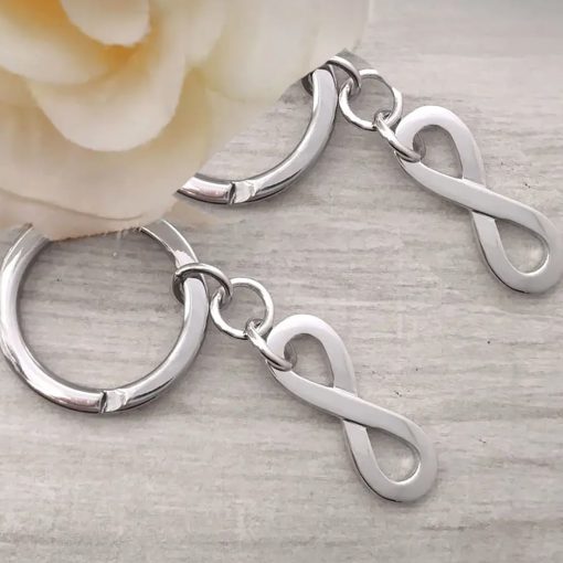 Coppia di portachiavi simbolo infinito in argento 925