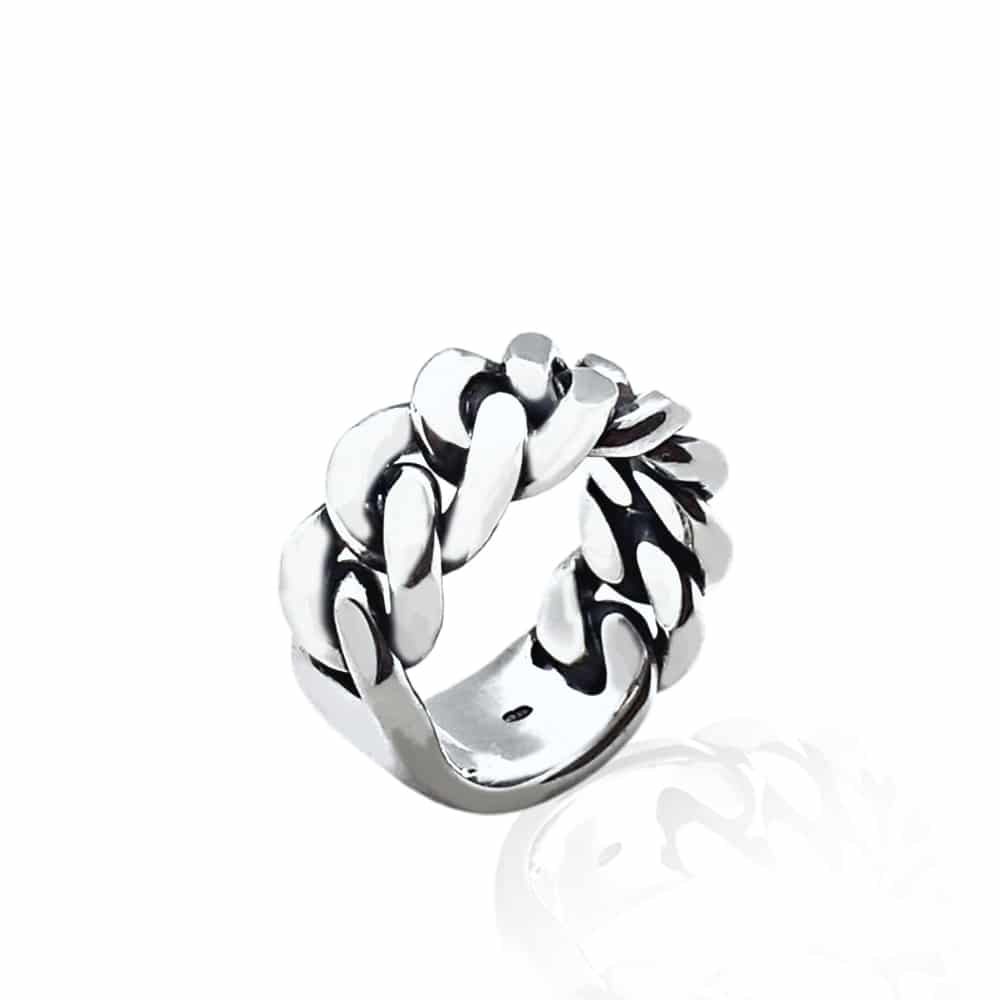 Anello Catena Uomo Donna In Argento 925 Flores Gioielli
