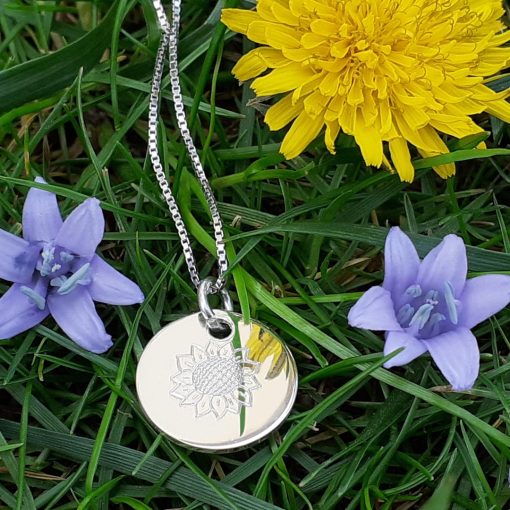 Collana in argento 925 con ciondolo Girasole