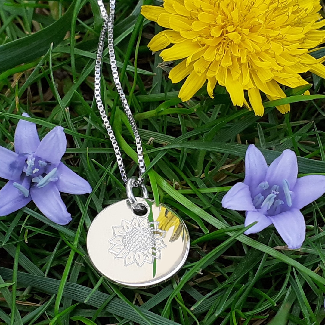 Collana In Argento 925 Con Ciondolo Girasole - Flores Gioielli