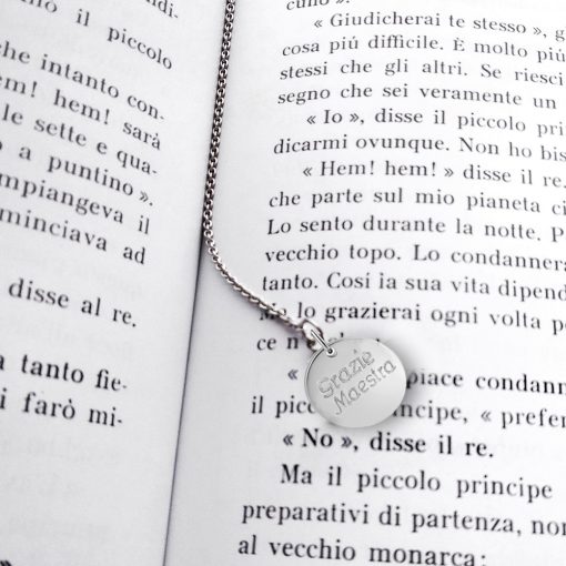 Segnalibro in argento Grazie Maestra Grazie Prof - immagine 5