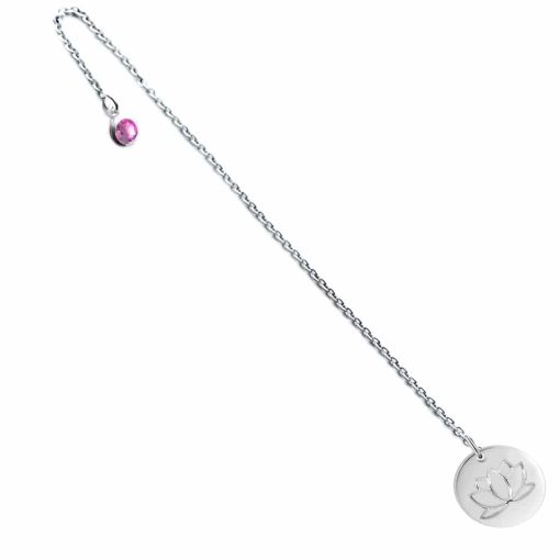 Segnalibro personalizzabile in argento con fiore di loto - immagine 4