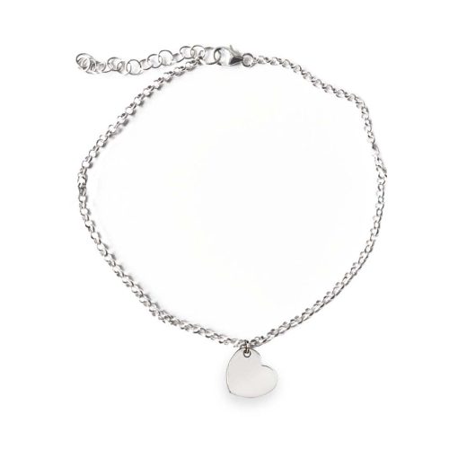 Cavigliera in argento con cuore