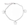 Cavigliera in argento con stelle pendenti
