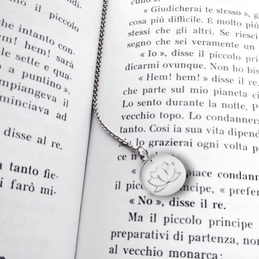 Segnalibro personalizzabile in argento con fiore di loto - immagine 5