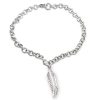 Bracciale in argento 925 con piuma