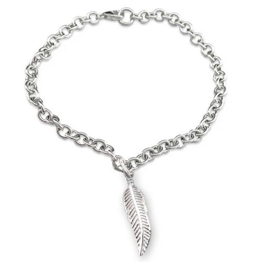 Bracciale in argento 925 con piuma