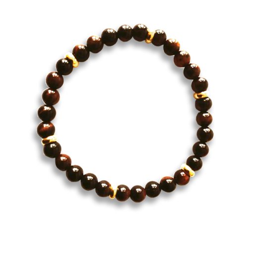 Bracciale elastico in argento 925 e occhio di tigre