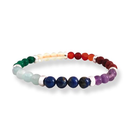 Bracciale 7 Chakra con pietre naturali e argento