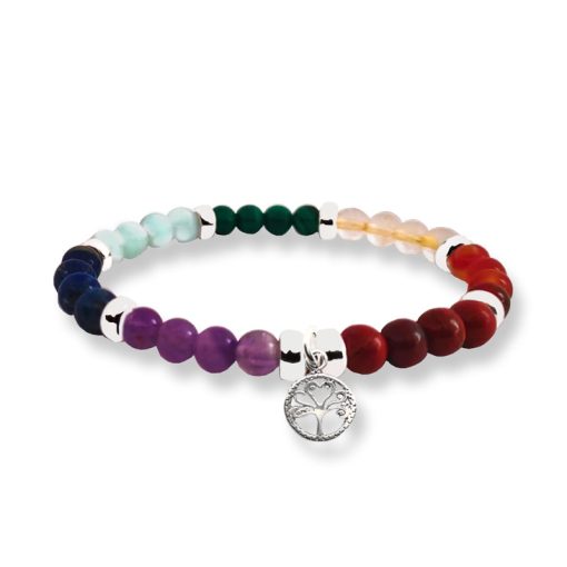 Bracciale 7 Chakra con pietre e albero della vita