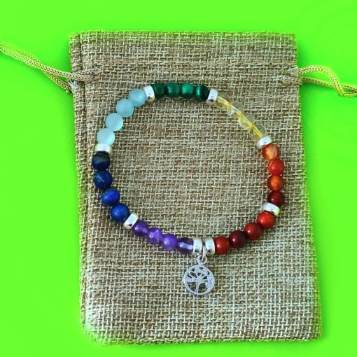 Bracciale 7 Chakra con pietre e albero della vita