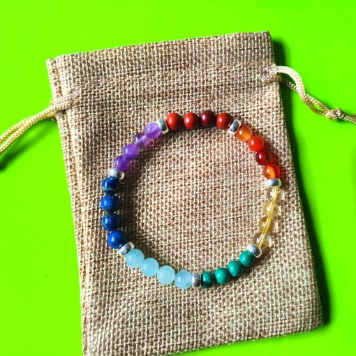 Bracciale 7 Chakra con pietre naturali e argento