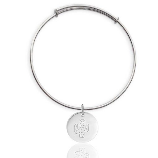 Bracciale in argento 925 con ciondolo Cactus