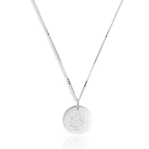 Collana in argento 925 con ciondolo Cactus