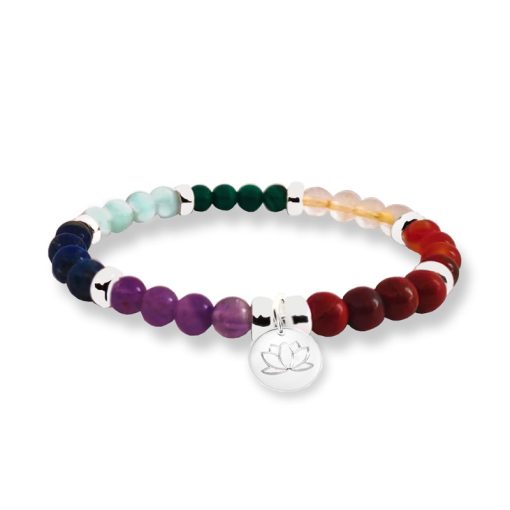 Bracciale 7 Chakra con fiore di loto