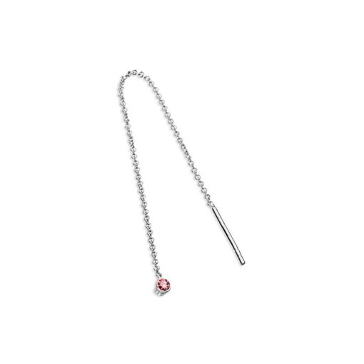 Monorecchino in argento 925 con zircone rosa