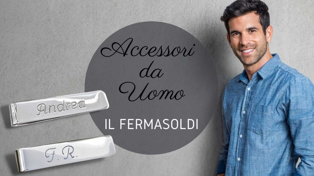 Fermasoldi in argento con incisione