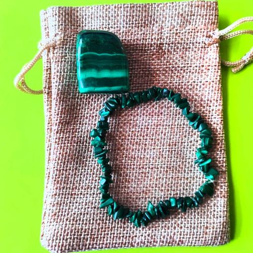 Bracciale con Malachite e Malachite burattata