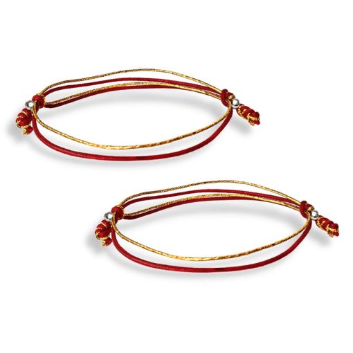 Coppia braccialetti del destino filo rosso e gold