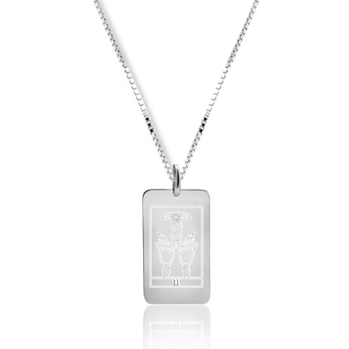 Collana carta tarocchi due di coppe