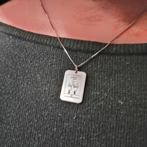 Collana carta tarocchi due di coppe