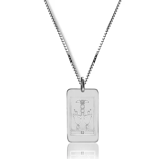 Collana carta tarocchi due di coppe