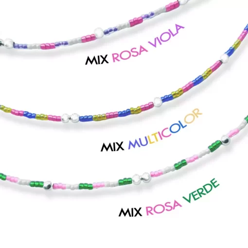 Cavigliera con perline colorate e quadrifoglio - immagine 3