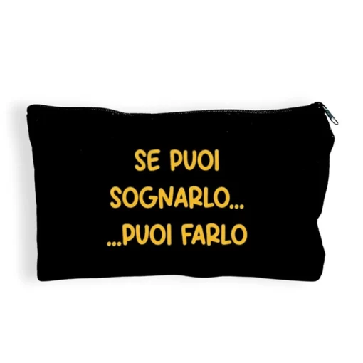 Pochette nera personalizzata con frase