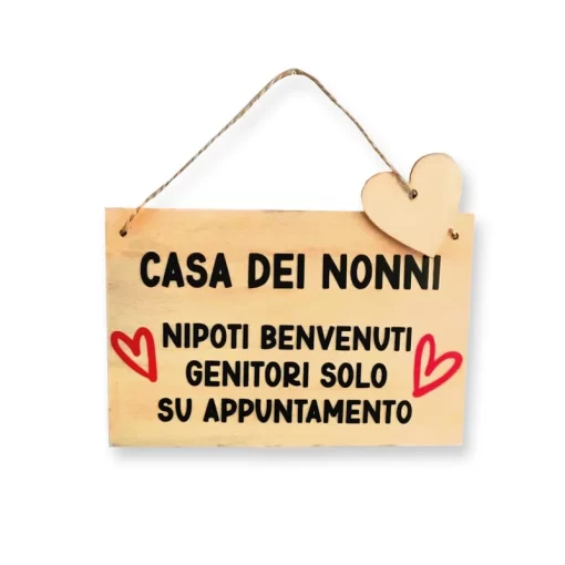 Targhetta in legno idea regalo per i nonni
