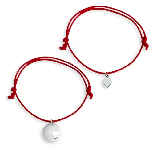 Braccialetti filo rosso del destino 2 cuori