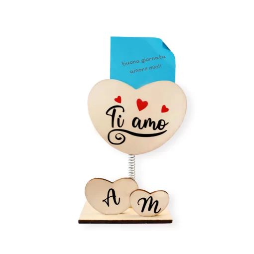 Cuori in legno portafoto personalizzabile - immagine 3