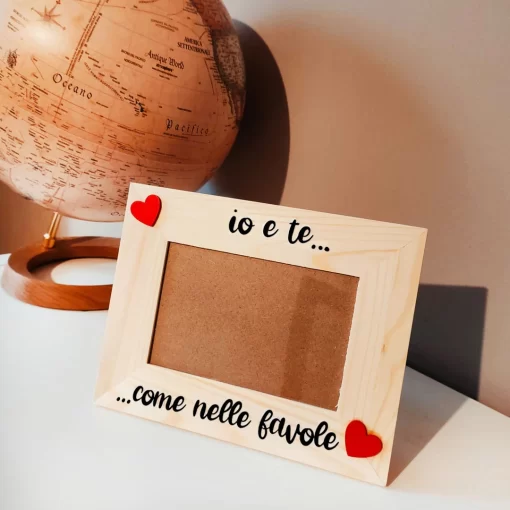 Portafoto in legno personalizzato con frase