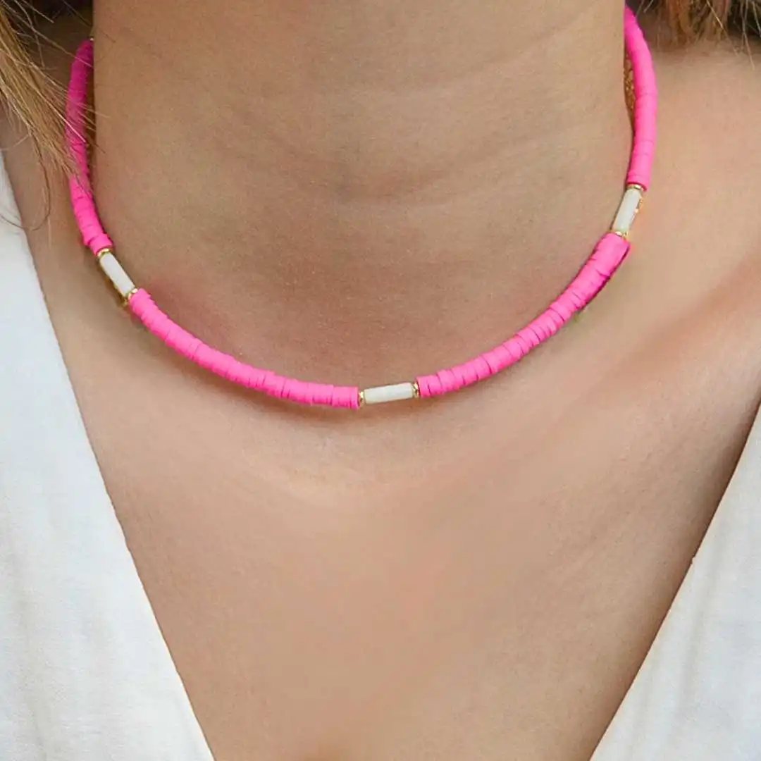 Collana Choker in argento con dettagli in Madreperla