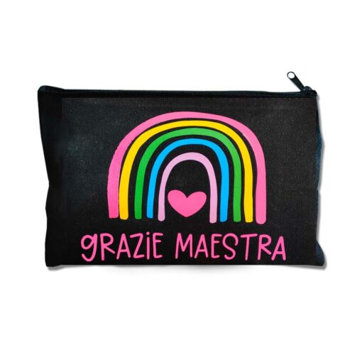 Astuccio Grazie Maestra con Arcobaleno